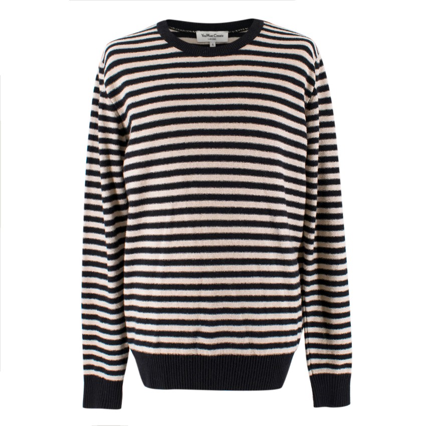 black white striped jumper