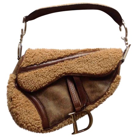 dior fur saddle bag