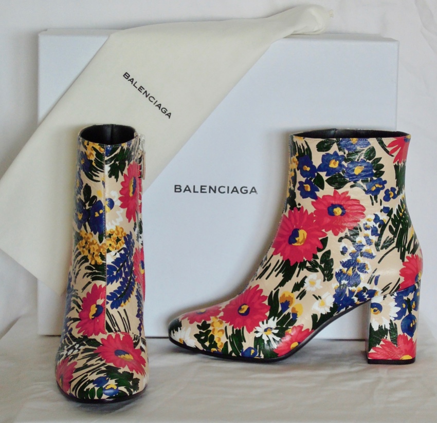 balenciaga floral boots