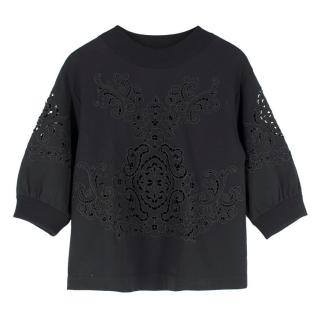 Dolce & Gabbana Black Cut-Out Embroidery Sweatshirt