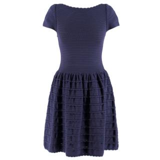 Valentino Blue Scalloped Dress