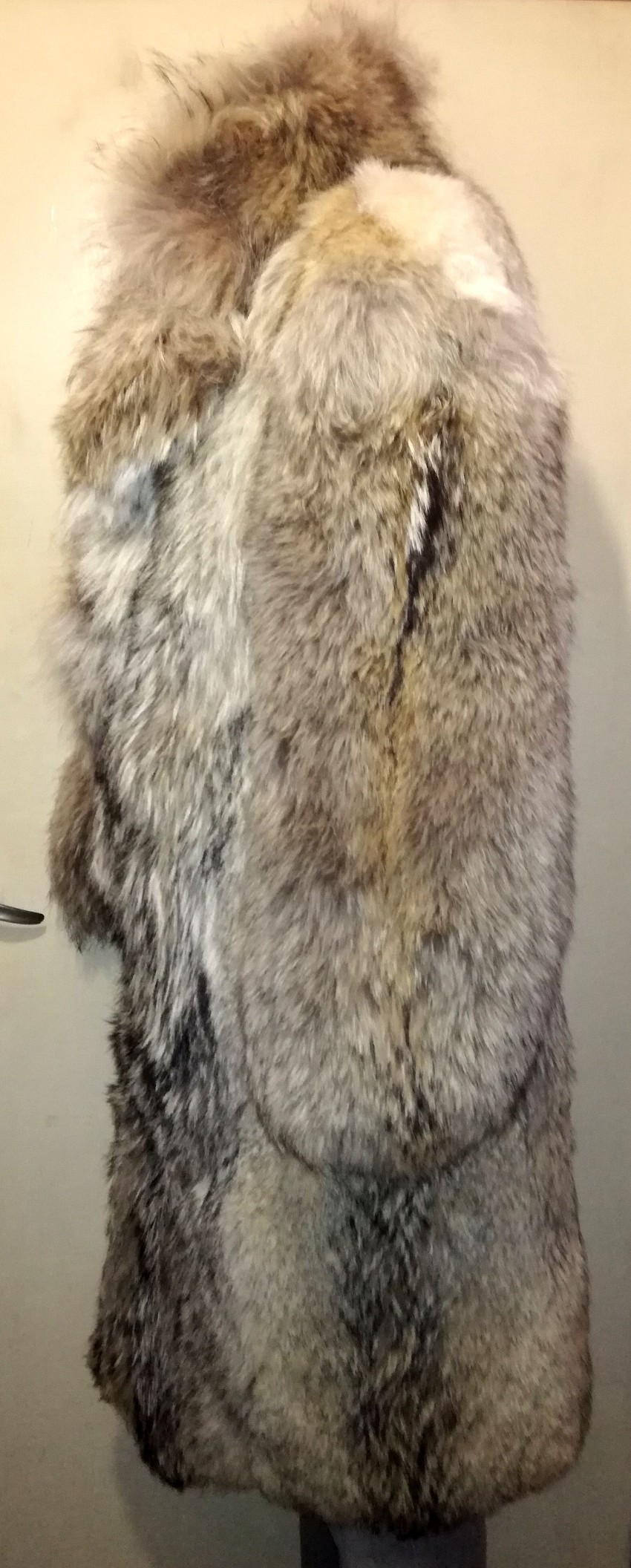 Bespoke Mens Siberian Wolf Fur Heavy Leather Long Coat HEWI