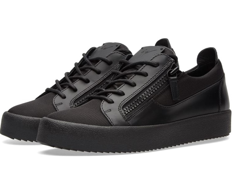 mens black trainers with zip