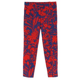 Max & Co Floral-Print Cropped Tapered Trousers