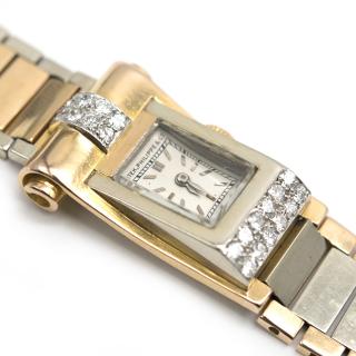Patek Philippe 1940's Art Deco Solid Gold /Diamond Scroll Watch