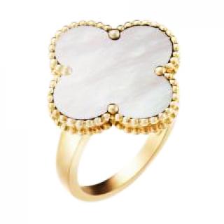 Van Cleef & Arpels White Mother Of Pearl Magic Alhambra Ring