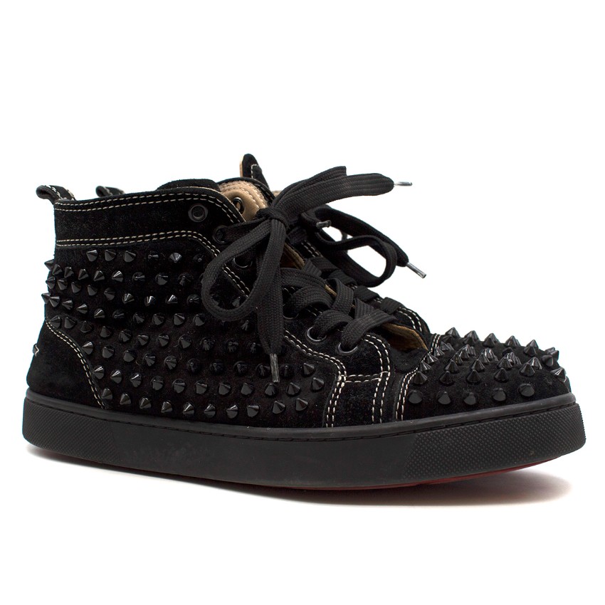 louboutin high top suede black