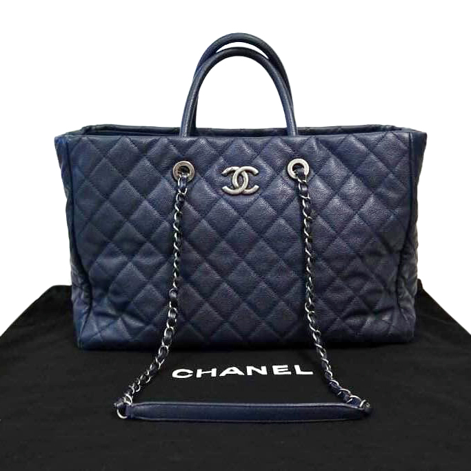 chanel blue tote