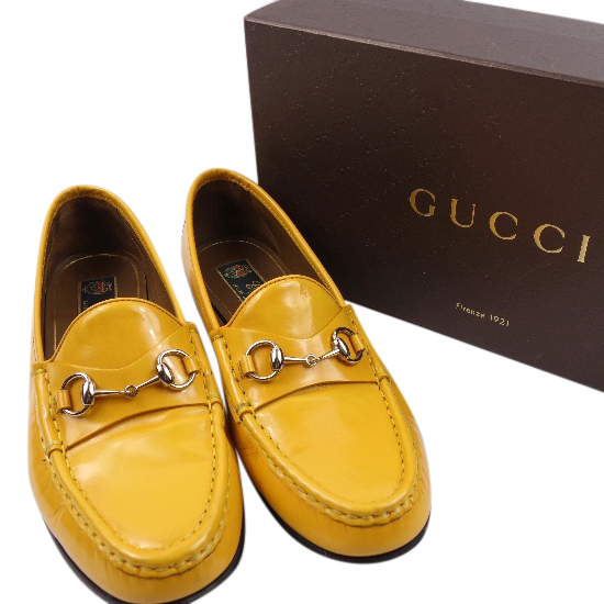 Gucci Yellow Patent Leather Loafers | HEWI