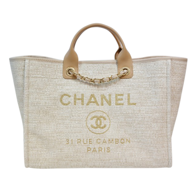 cream chanel tote bag