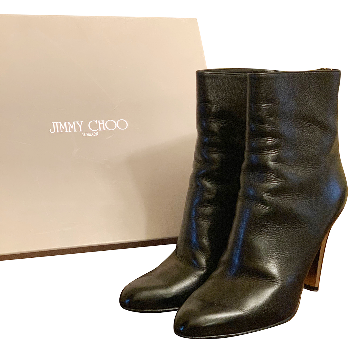 jimmy choo black leather boots