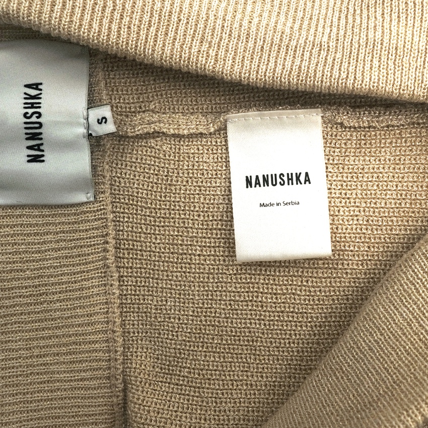Nanushka Beige Wideleg Knit Trousers | HEWI