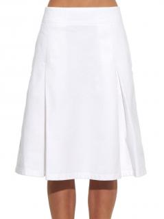 Acne White Kate Denim Pleated Skirt
