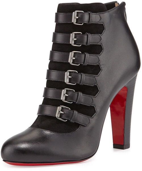 louboutin studded buckle boots