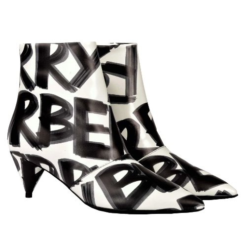Burberry Graffitiprint Leather Ankle 