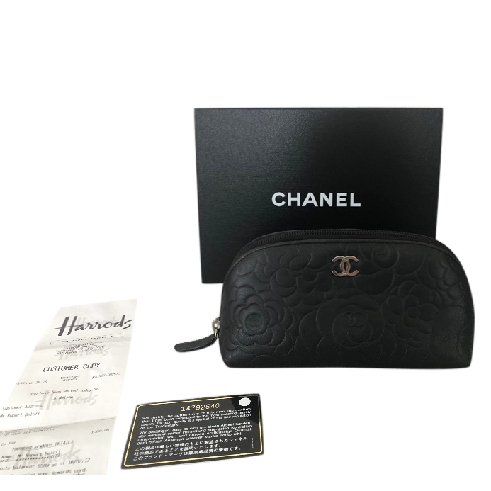 Download Chanel Camelia Lambskin Leather Cosmetic Pouch | HEWI