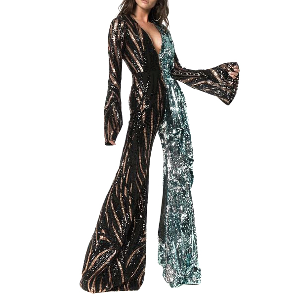 halpern sequin jumpsuit