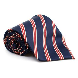Rene Chagal Navy Striped Silk Tie