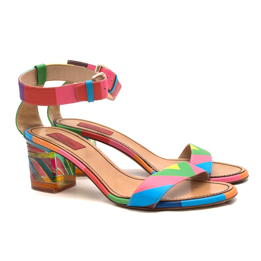 rainbow block heels