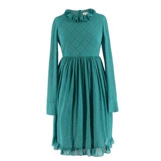 Manoush Teal Green Rhinestone Embellished Dress