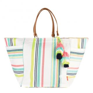Sunuva Multicoloured Striped Tassel Beach Bag