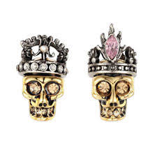 Skull Crystal Rhinestone Stud Earrings 
