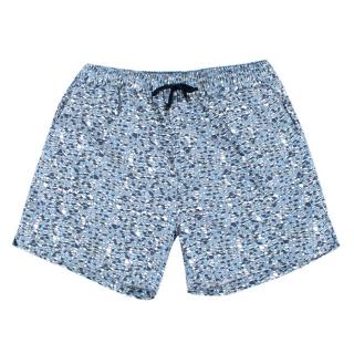 Gieves & Hawkes Men's Blue Printed Swim Shorts