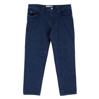 Loro Piana Men's Dark Blue 5 Tasche Slim Jeans 