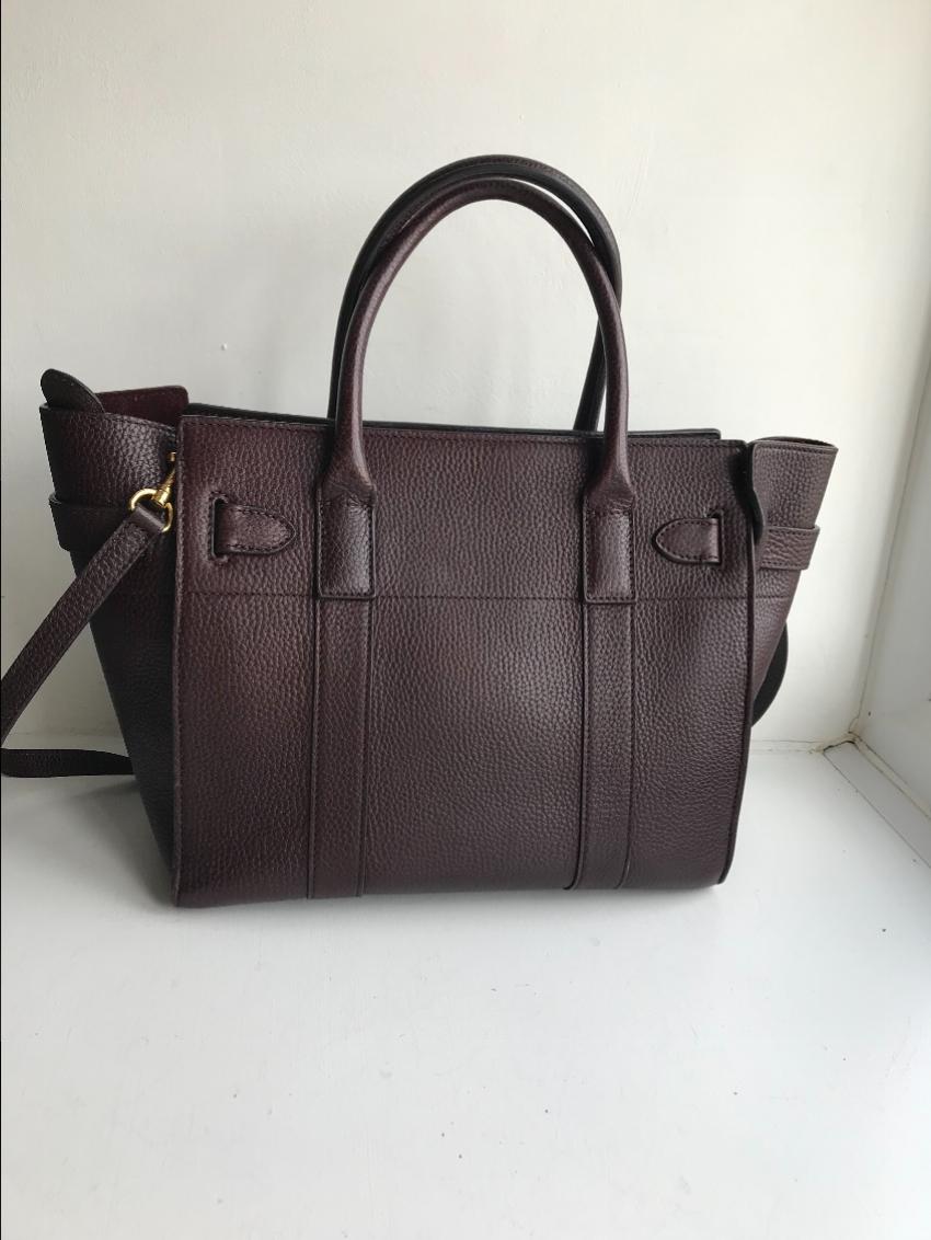 Mulberry Small Zipped Bayswater In Oxblood Natural Grain Leather | HEWI