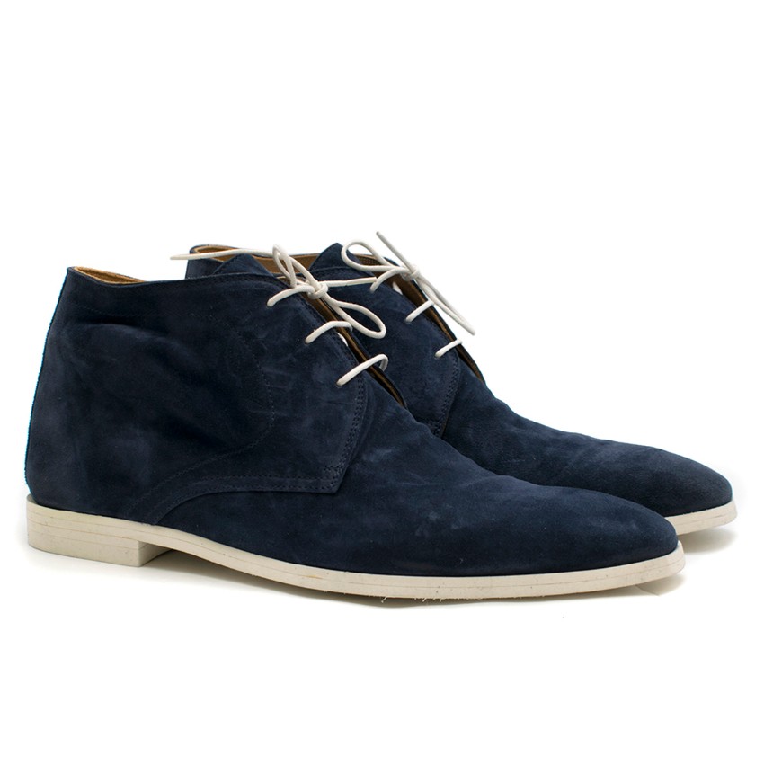 Sutor Mantellassi Navy Suede Ankle Boots | HEWI