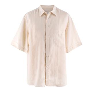 Brioni Men's Cream Cotton & Linen-blend Shirt