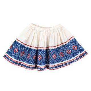 Bonpoint Girls White Embroidered Skirt