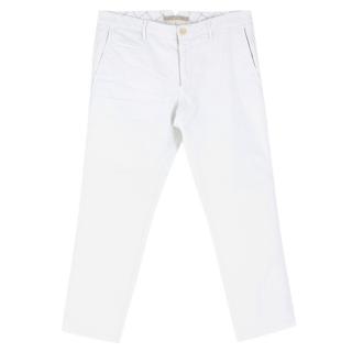Incotex White Straight-leg Chino Trousers 