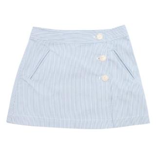 Bonpoint Girls 6Y Blue and White Striped Wrap Skirt 