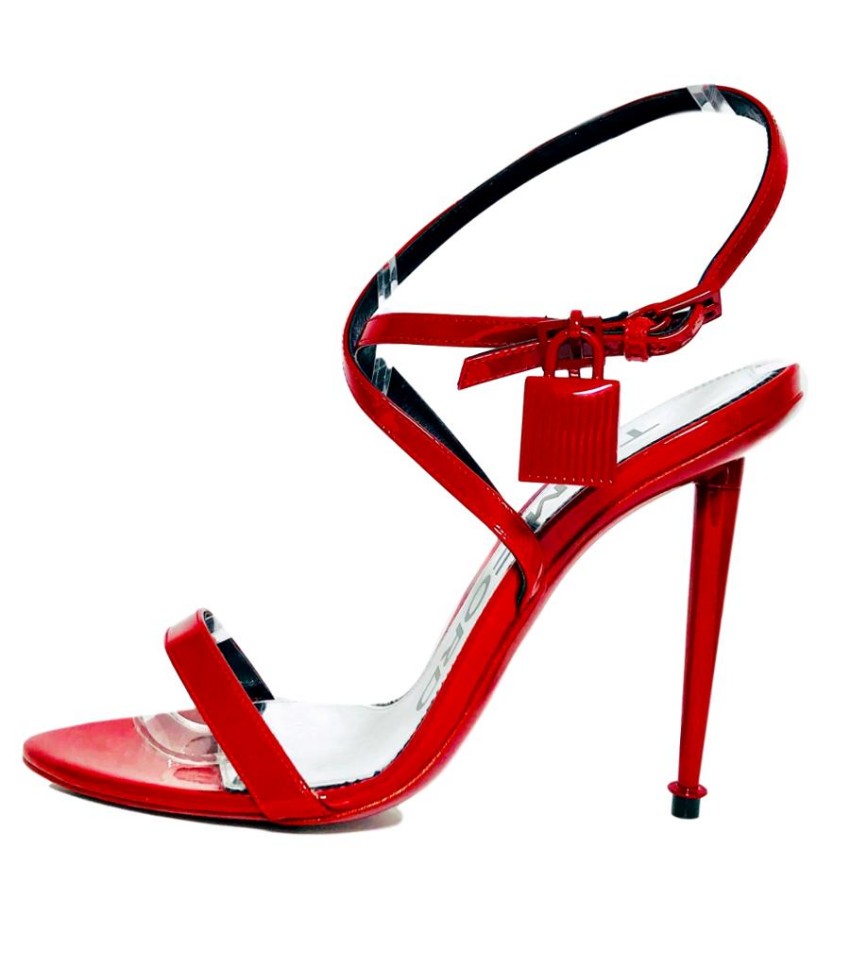 Tom Ford Red Patent Padlock Sandals | HEWI