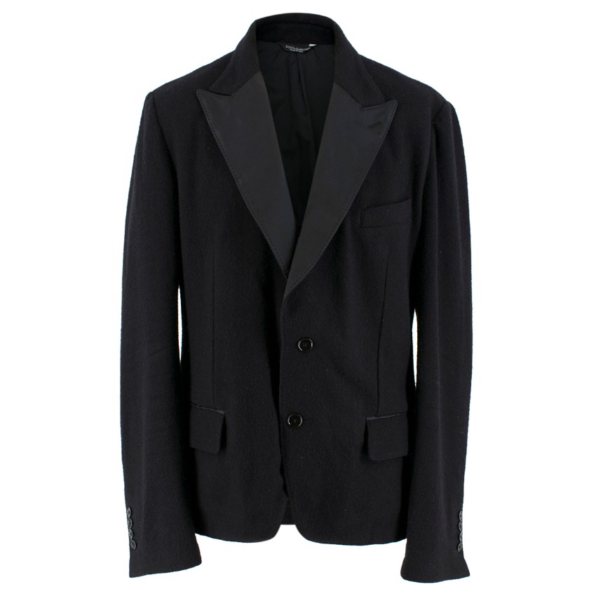 Dolce Gabbana Mens Black Woolblend Tailored Jacket | HEWI