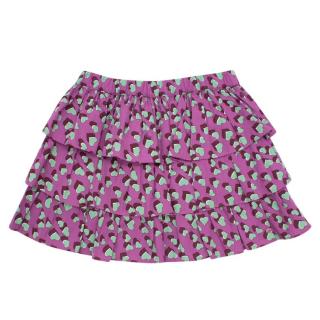 Gucci Girl's 3 Years Hearts Print Ruffled Skirt