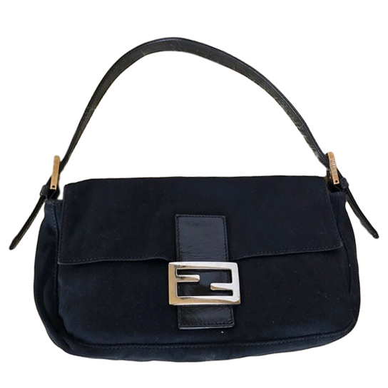 fendi black baguette bag