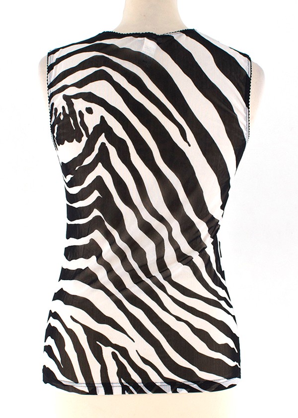 Dolce Gabbana Intimo Zebra Printed Top | HEWI
