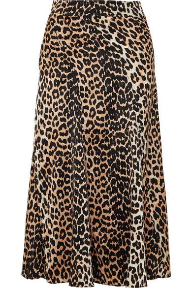 silky leopard print skirt