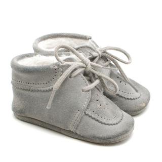 Tartine et Chocolat Baby First Steps Light Grey Nubuck Shoes