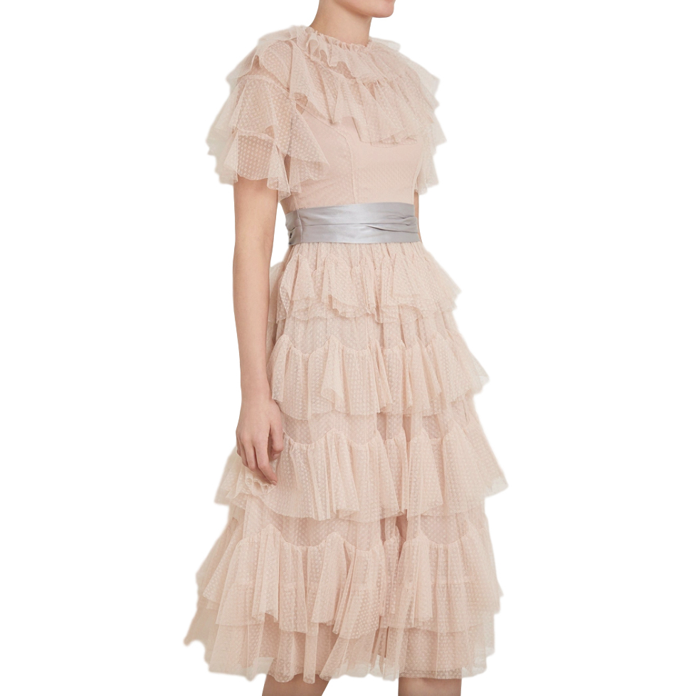 needle & thread scallop tulle midi dress