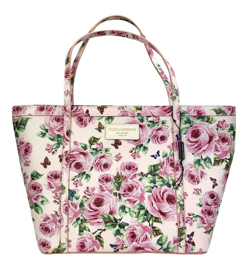 Dolce Gabbana Roses And Butterflies Shopper Tote | HEWI
