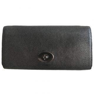 Coach Black Grained Leather Wallet
