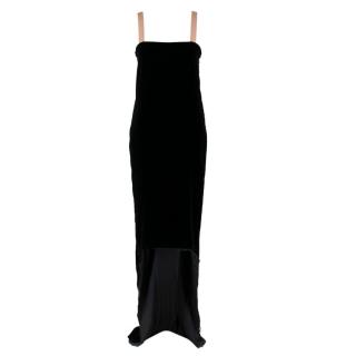 Lanvin by Alber Elbaz Black Velour Asymmetric Dress