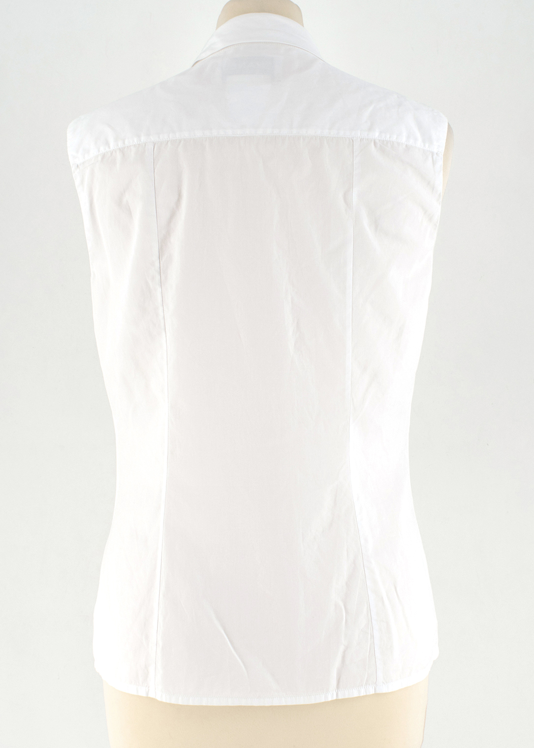 Chanel White Sleeveless Shirt Top | HEWI