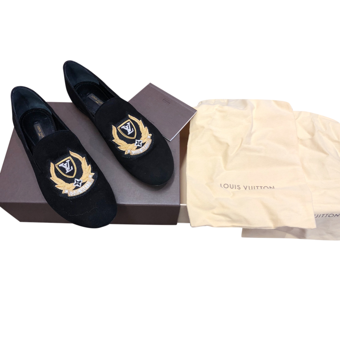 Louis Vuitton Embroidered Velvet Loafers | HEWI