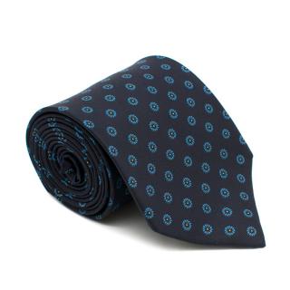 E.G. Cappelli Navy Blue Printed Tie