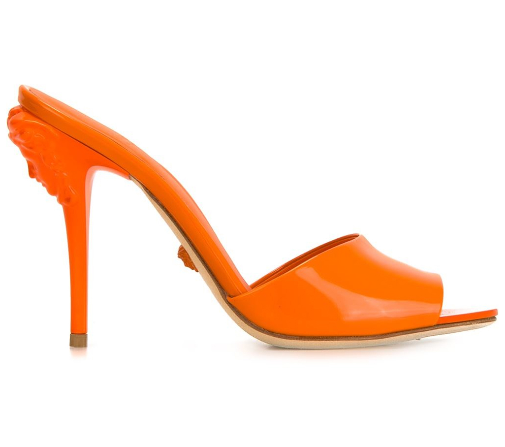 orange versace heels