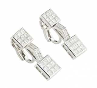 Mouawad White Gold Diamond Set Earrings